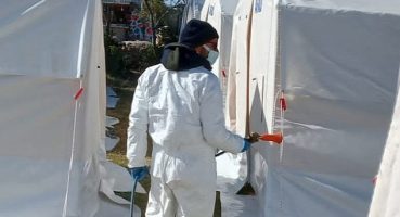 Deprem bölgesi haşere oluşumuna karşı ilaçlandı