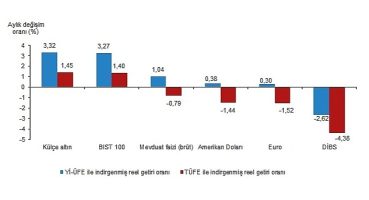 TÜİK: Aylık en yüksek reel getiri külçe altında oldu