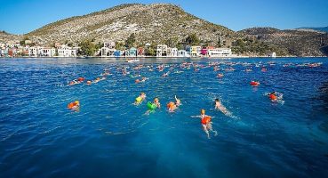 Kaş'ın Yunanistan'a en yakın kara parçası Megisti/Meis Adası'ndan başlayan yarış Kaş'ta sona erdi
