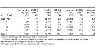 Yurt içinde ikamet eden 8 milyon 601 bin kişi seyahate çıktı