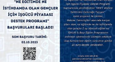 Gençlere günlük 10 Euro harçlık ve makine eğitimi