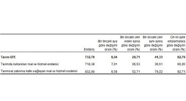 Tarımsal girdi fiyat endeksi (Tarım-GFE) yıllık yüzde 41,33, aylık yüzde 6,94 arttı